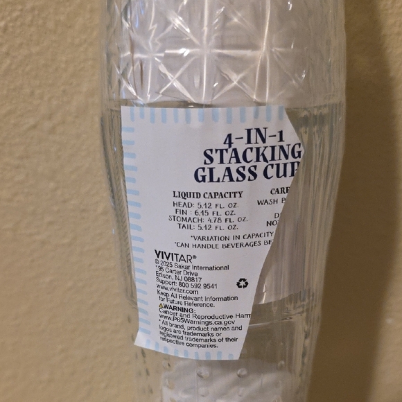 Clear Stacking Glass Cup Set - Picture 2 of 2